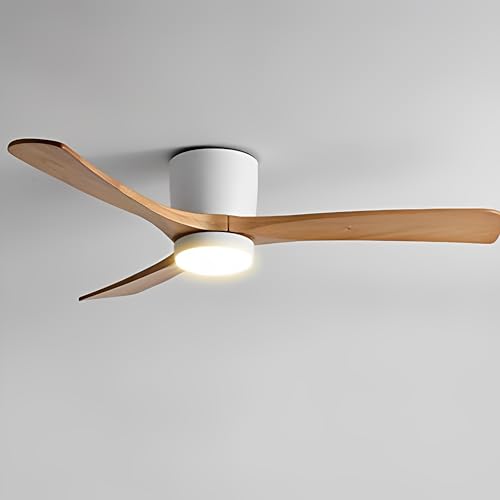 36in Quiet Ceiling Fans with Light 12W LED Nordic Ceiling Fan Lights Living Room Bedroom ‎Remote Ceiling Lighs Fan Lighting 6 Gear Wind Speed Grey Ceiling Fan Light Wooden Fan Blades