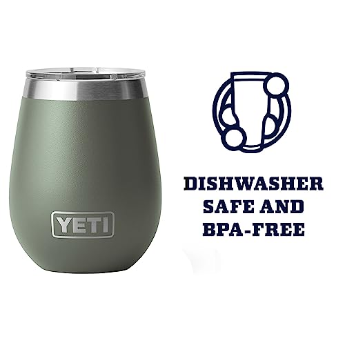 YETI Rambler 10 oz Wine Tumbler, Vacuum Insulated, Stainless Steel with MagSlider Lid, Navy