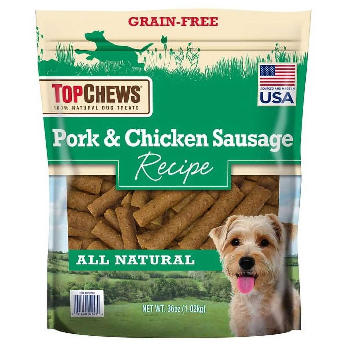Top Chews Pork & Chicken Sausage Dog Treats 36 oz