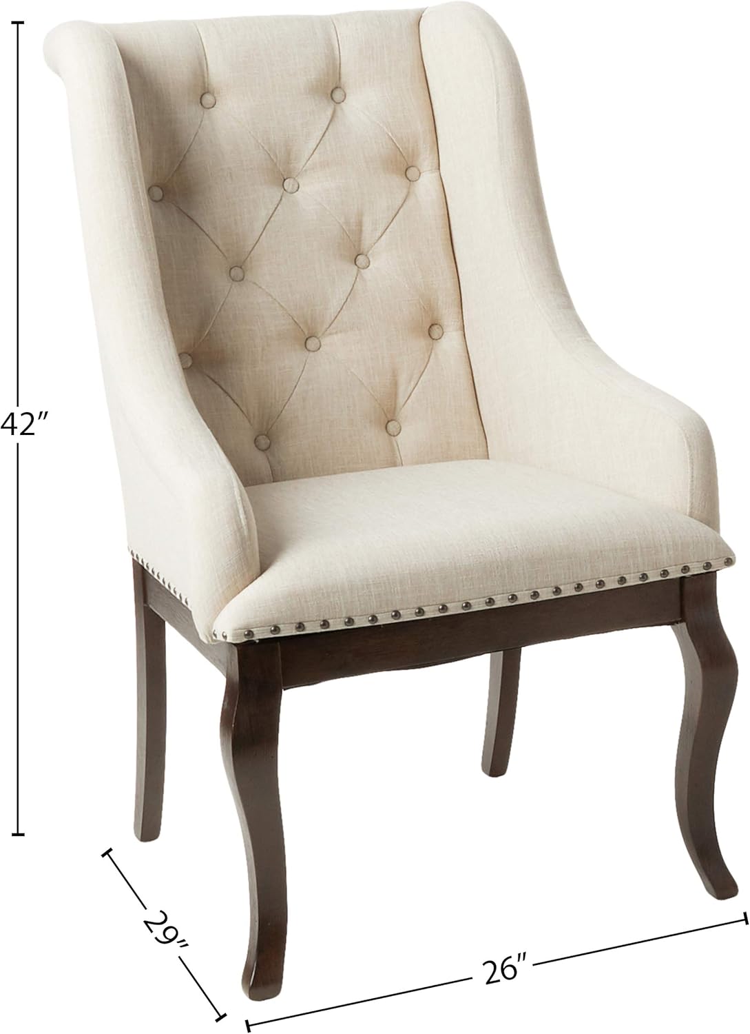 Coaster Home Furnishings Brockway Glen Cove Arm Chairs with Button Tufting and Nailhead Trim Antique Java and Cream (Set of 2)