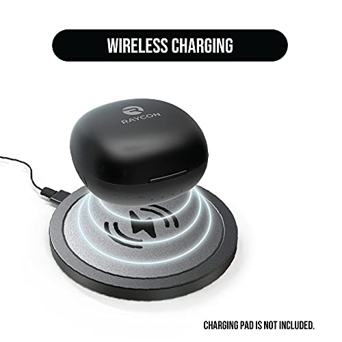 Raycon Fitness Bluetooth True Wireless Earbuds with Built in Mic 56 Hours of Battery, IPX7 Waterproof, Active Noise Cancellation, Awareness Mode, and Bluetooth 5.3 (Black)