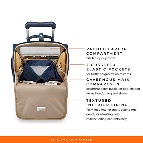 Briggs & Riley Rhapsody Softside Underseat Carry On Cabin Spinner, Black, Wide 16-Inch