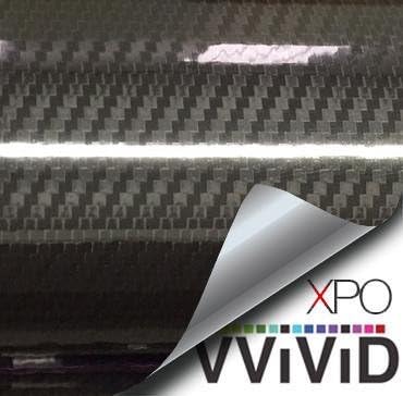 VViViD Epoxy High Gloss Carbon Fiber Automotive Vinyl Wrap (6ft x 5ft, Black) Pack of 2