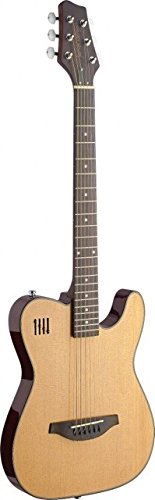 EW3000CBK Solid Body Electric Folk Guitar with Cutaway