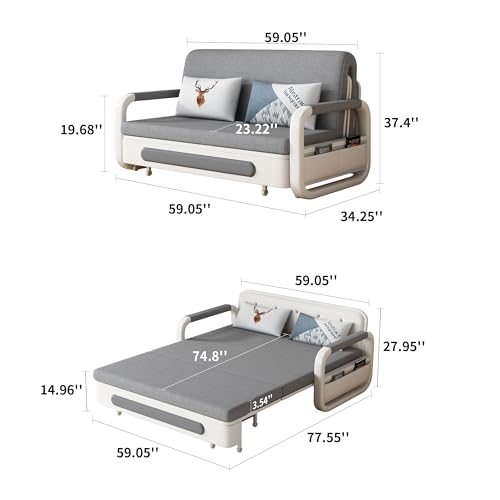 Sofa Bed -Pull Out Sofa Bed futon -Sleeper couches for Living Room-Suitable for Small Space, RV Sofa Bed, Lounge (34.6
