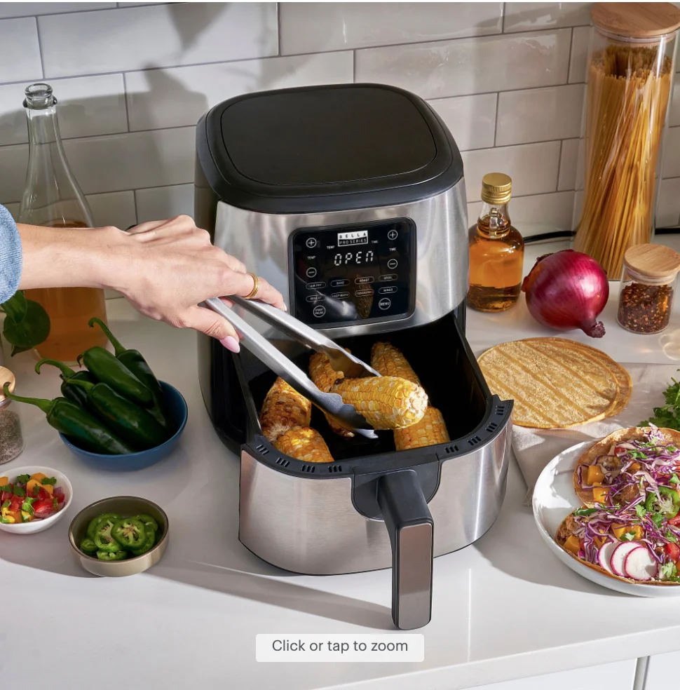 Bella Pro Series - 4.2-qt. Digital Air Fryer with Stainless Steel Finish - Stainless Steel