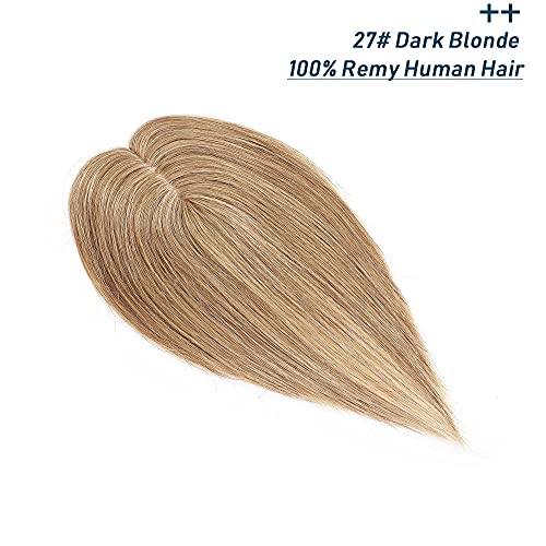 SEGO Human Hair Toppers for Women No Bangs,With Thinning Hair 100% Real Human Hair Top Wiglets Hairpieces 150% Density Silk Base Clip in Hair Topper for Hair Loss Cover Gray Hair 3 Clips