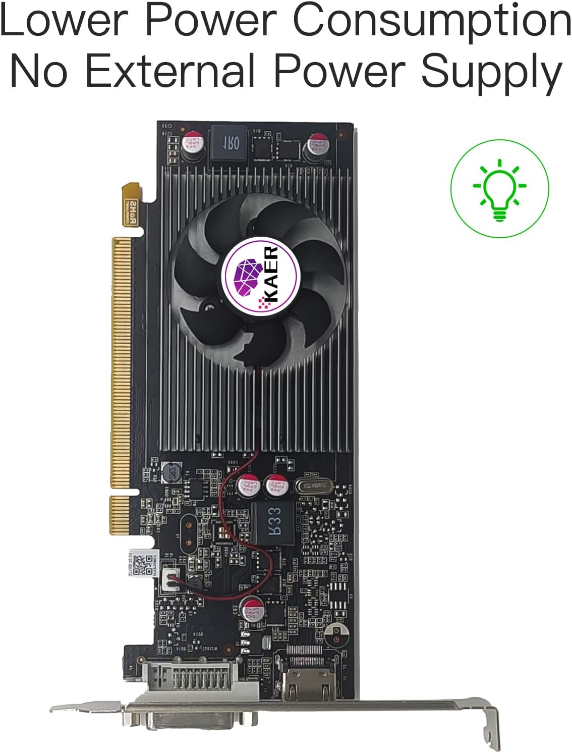 KAER AMD Radeon RX 550 Computer Graphics Card 4GB, GDDR5, 128 Bit, DirectX 12, PCI Express 3.0, DP HDMI DVI-D, Desktop Gaming Video Card, Computer GPU