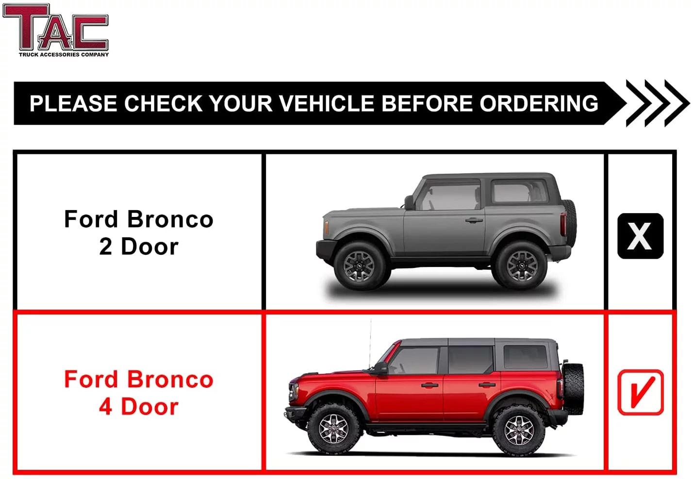 TAC Sniper Running Boards Compatible with 2021-2024 Ford Bronco 4 Door Truck Pickup 4