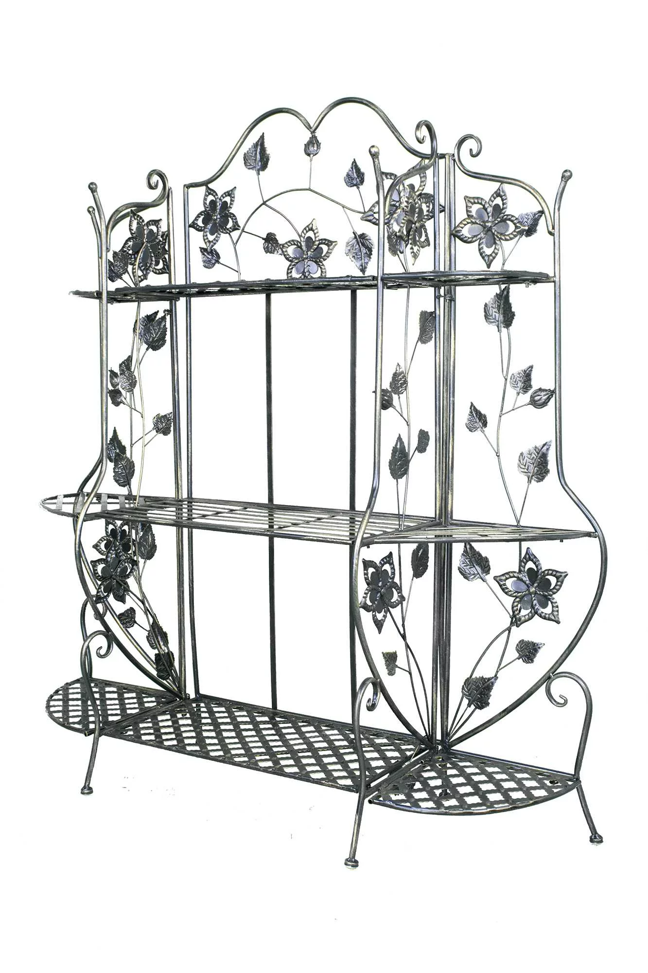 Blackened Brass Bakers Rack with 3 Shelves