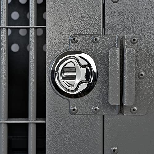 Heavy Duty Fully Collapsible Powder-Coated Aluminum Dog Crate - Medium (Black)