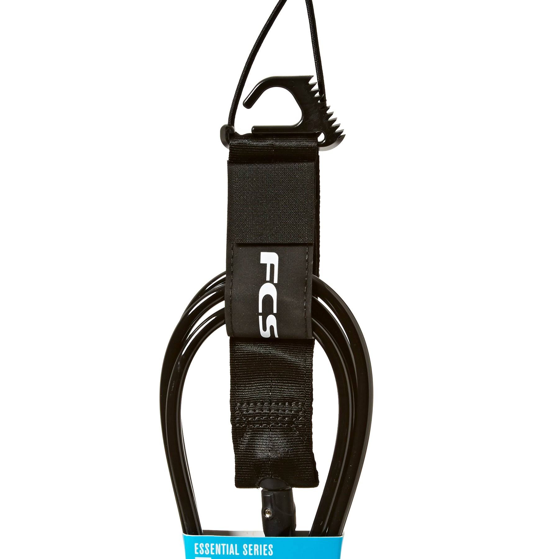 FCS Essential Longboard Leash Black 9ft0in Calf