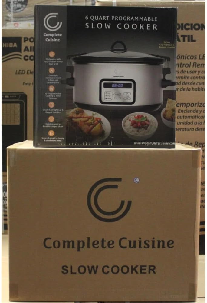 Complete Cuisine CC6300PGSS 6.0 Quart Programmable Stainless Steel Slow Cooker