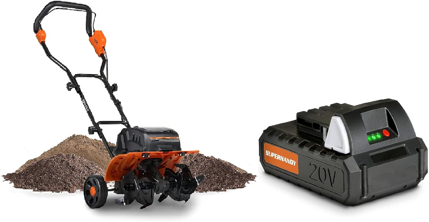 SuperHandy Tiller Cultivator Rototiller Electric Portable 40V 14