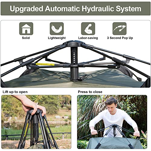 Instant Pop Up Tents for Camping, 2-3 Person Camping Tent 60s Automatic Easy Setup Tent, Double-Thick Waterproof Instant Tents for Hiking Backpacking