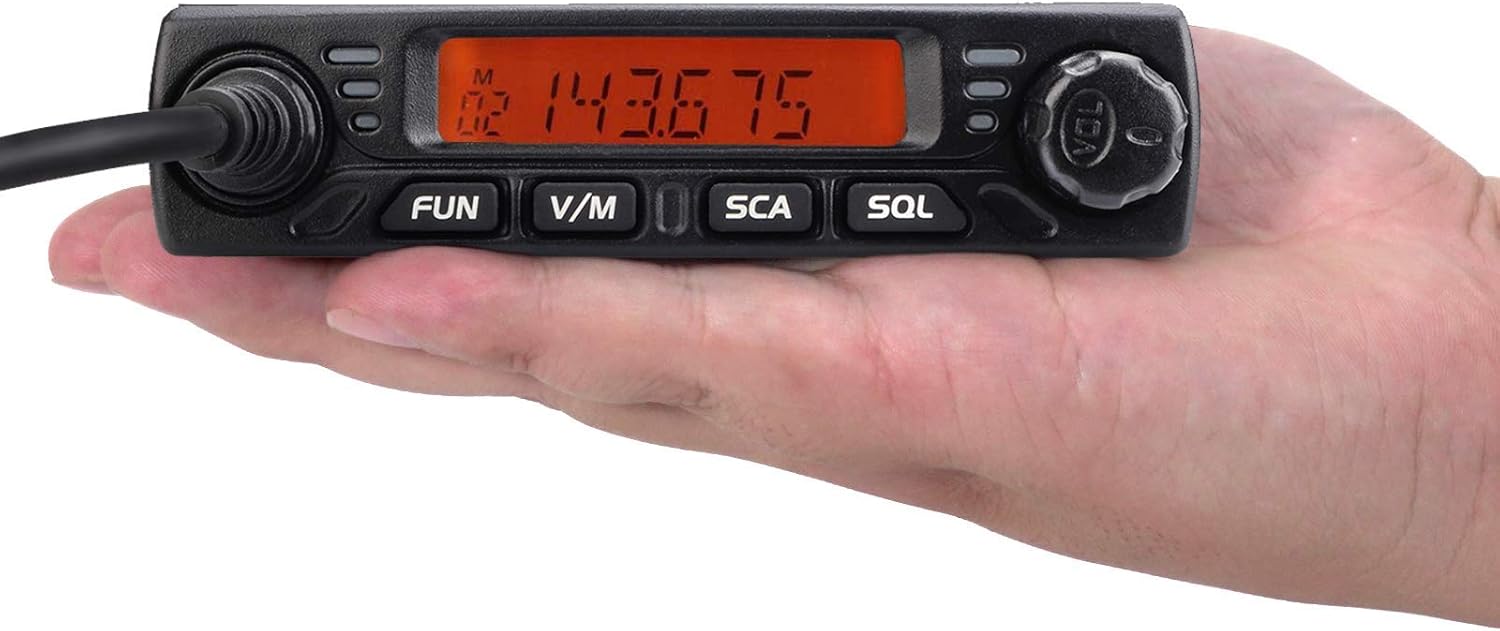 Retevis RT98 Mobile Radio Long Range Micro Mobile Transceiver LCD Display 199 Ch CTCSS DCS Lock Mobile Car Radio with Handheld Microphone(1 Pack)