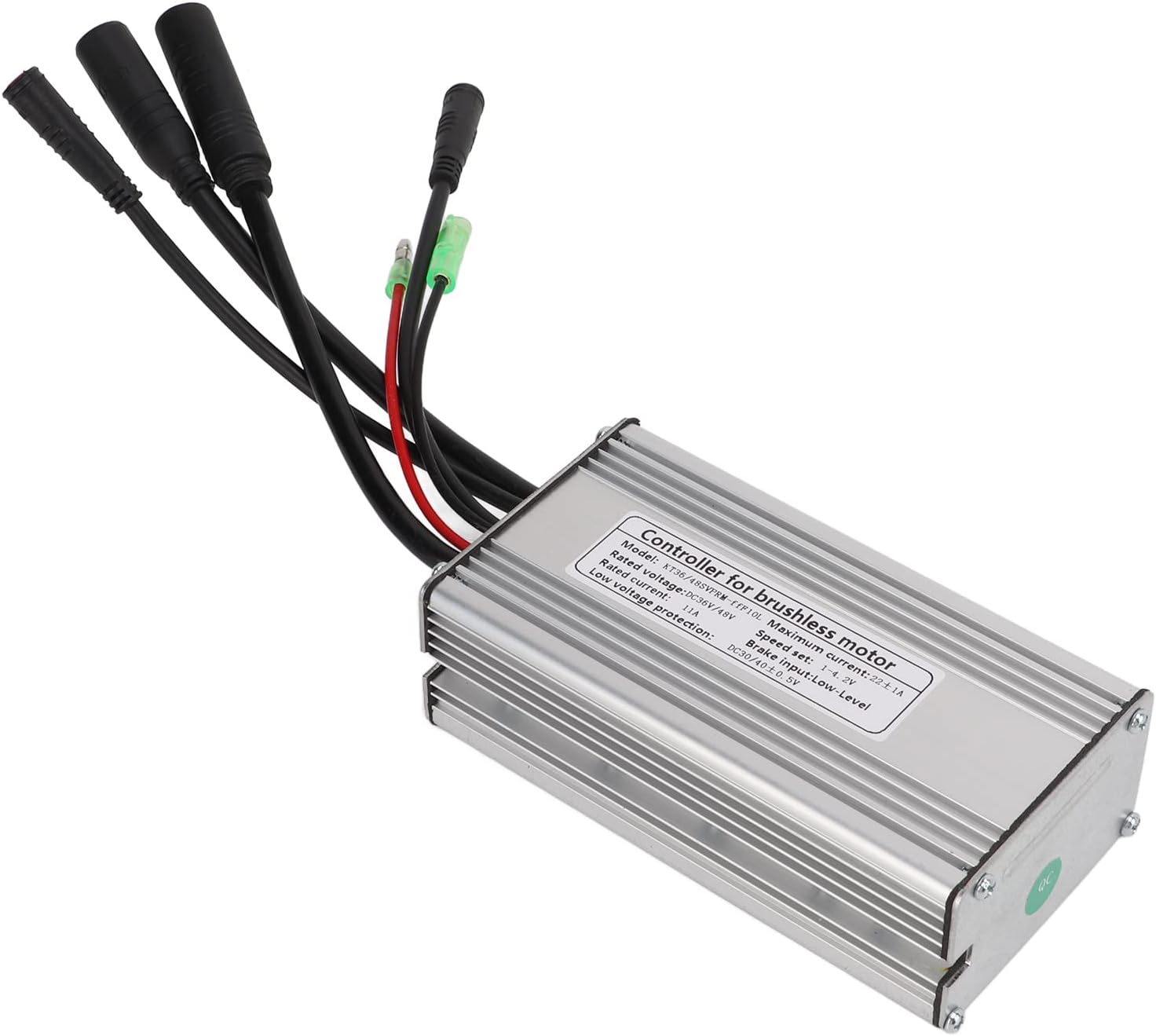 Motor Brushless Controller, Electric Bicycle 36V/48V 22A Waterproof Sine Wave 9mos Motor Controller with Light Line, Aluminum Alloy Heat Dissipation Sensitive Controller for 500W Motor E-Bike