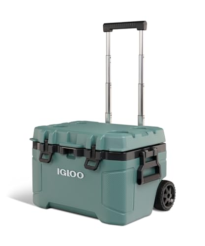 Igloo Trailmate 52Qt Wheeled Cooler, Insulated Hard Shell Ice Chest, Carbonite