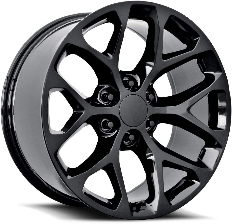 Topline Replicas - V1182 Compatible with GMC Sierra Snowflake Gloss Black Wheel 24x10