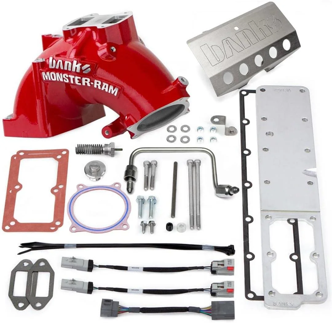 Banks Power 13-18 Ram 6.7L Diesel Monster-Ram Intake System Gen-2 w/Fuel Line - Red w/Heater System - 42798-PC