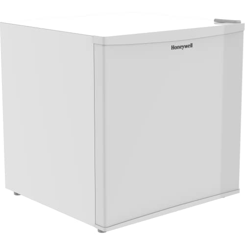 Honeywell Mini Compact Freezer Countertop, 1.1 Cubic Feet, Single Door Upright Freezer with Reversible Door, Removable Shelves, for Home, Dorms, Apartment, Office- Black