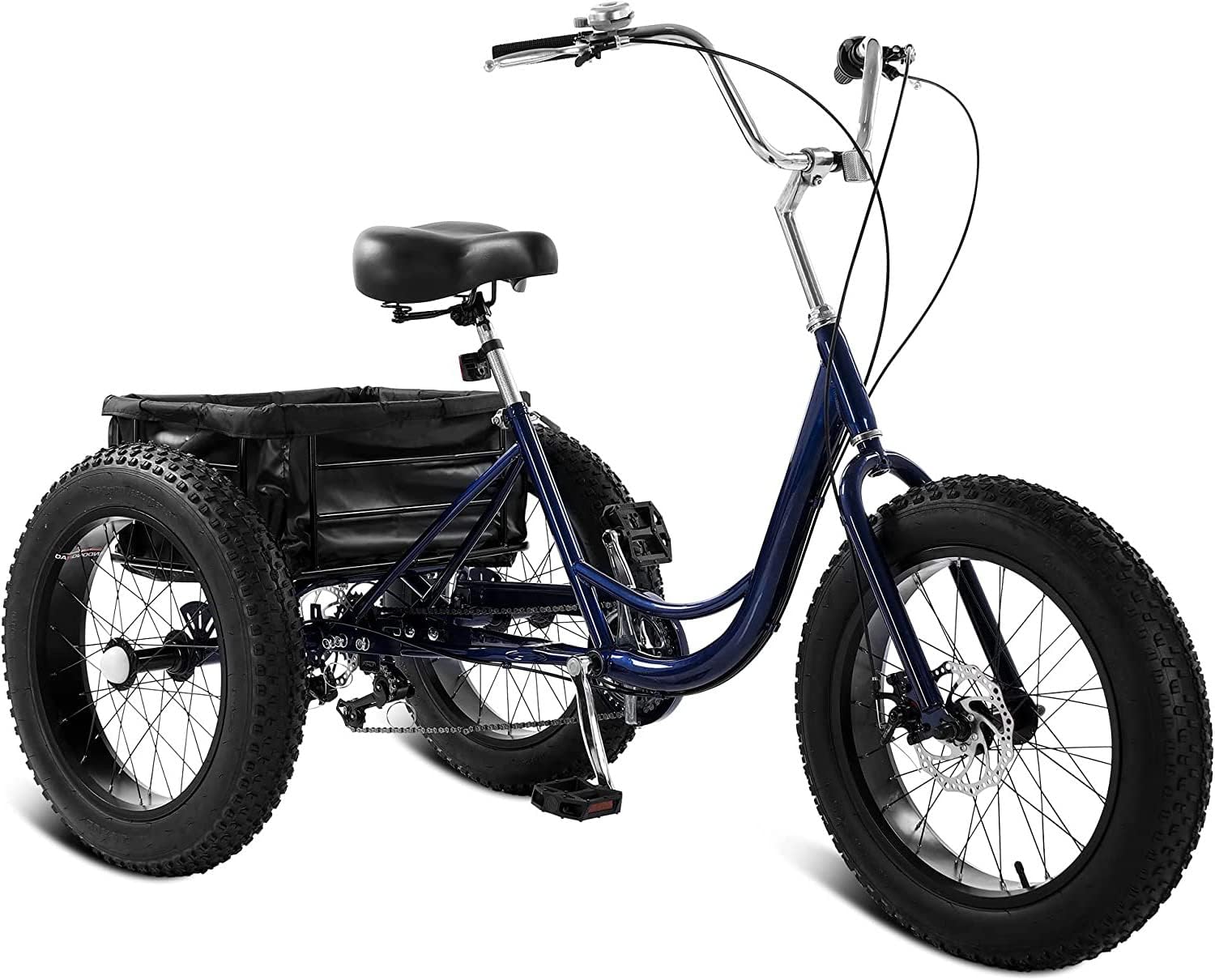 Adult Tricycles, 7 Speed Adult Trikes 20 Inch 3 Wheel Bikes for Adults with Large Basket for Recreation, Shopping, Picnics Exercise Men's Women's Cruiser Bike