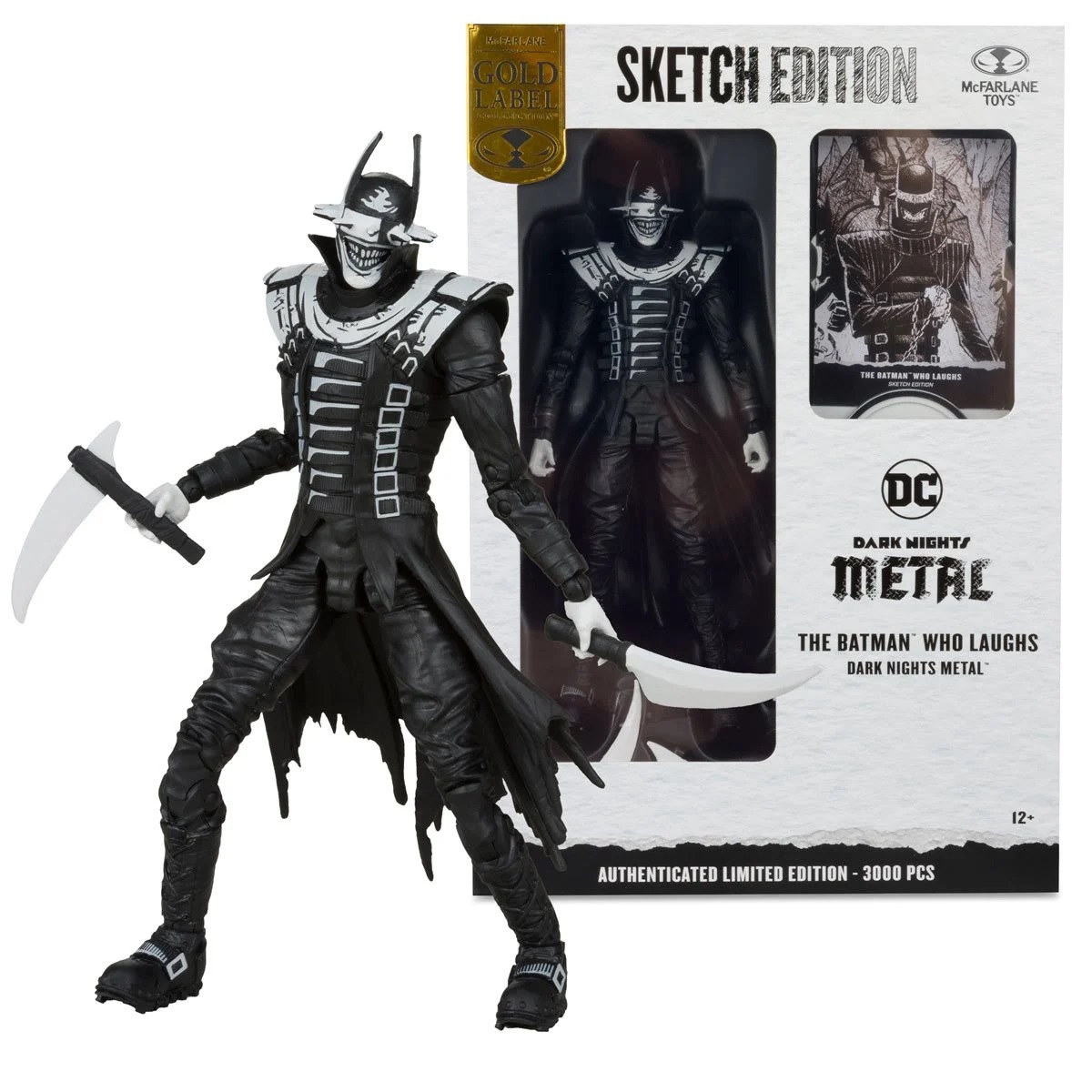 McFarlane Toys Gold Label DC Multiverse Dark Nights Metal Batman Who Laughs Sketch Edition 7 In. Action Figure Limited Edition