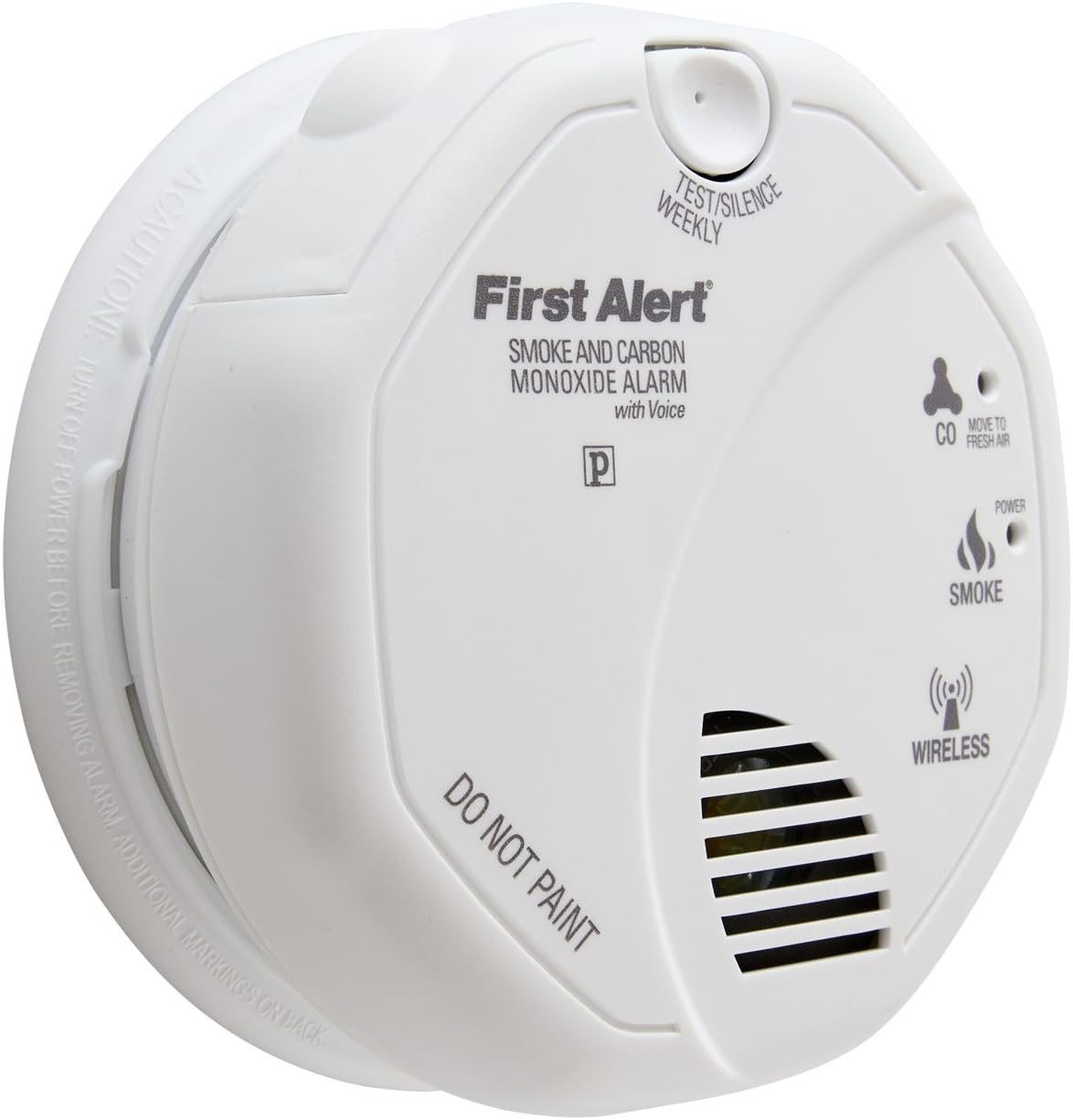 First Alert Wireless Interconnected Photoelectric Smoke and Carbon Monoxide Combo Alarm with Voice and Location, SCO500B-3