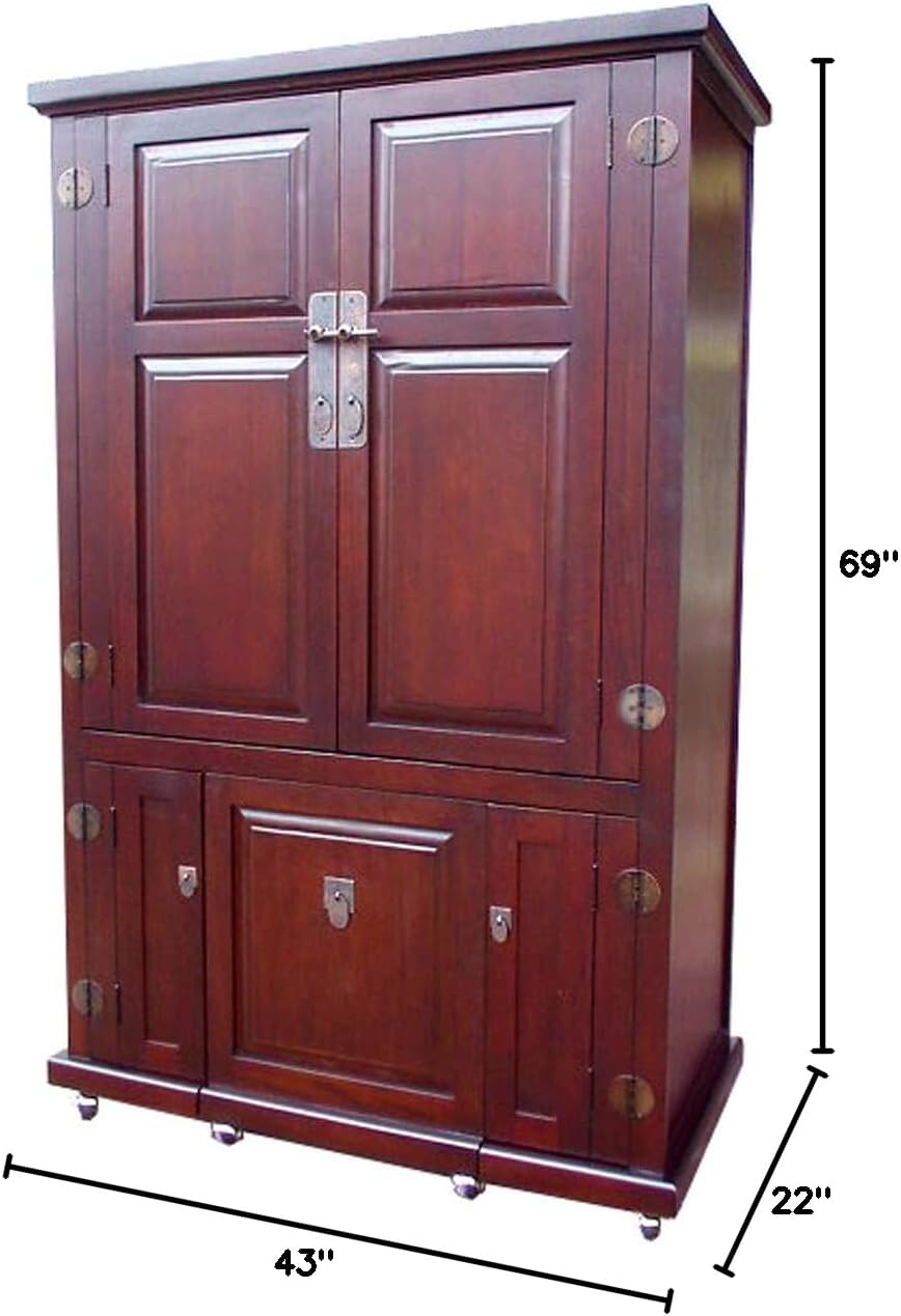 Computer Armoire with Pull Out Seat