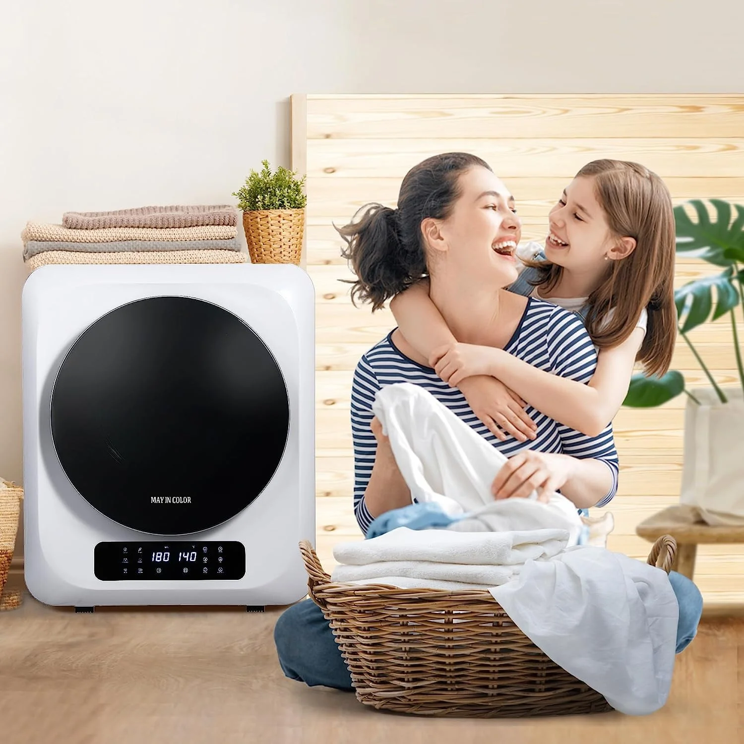 Glavbiku 6.6lbs 850W Portable Mini Cloth Dryer,Electric Laundry Dryer for Home,18.9