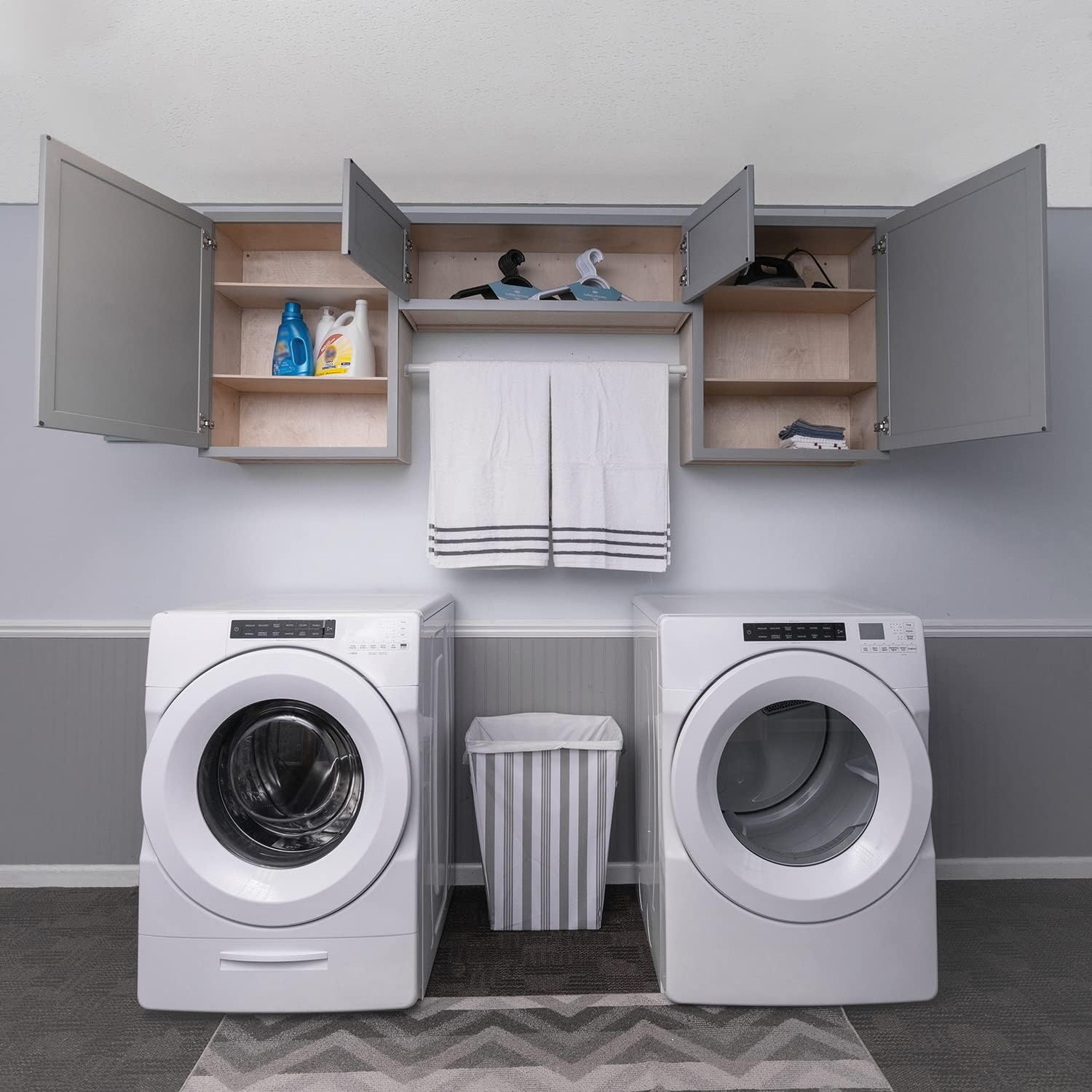 RTA (Ready-to-Assemble) Cabinets | Magnetic Grey Starter Laundry Room Cabinet Kit | 72