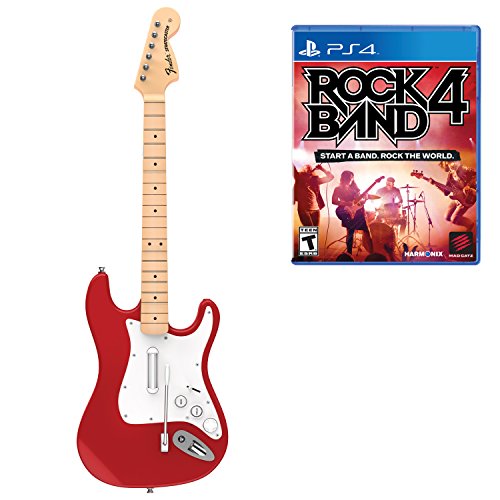 Mad Catz Rock Band 4 Wireless Fender Stratocaster Guitar Controller and Software Bundle for PlayStation 4 - White