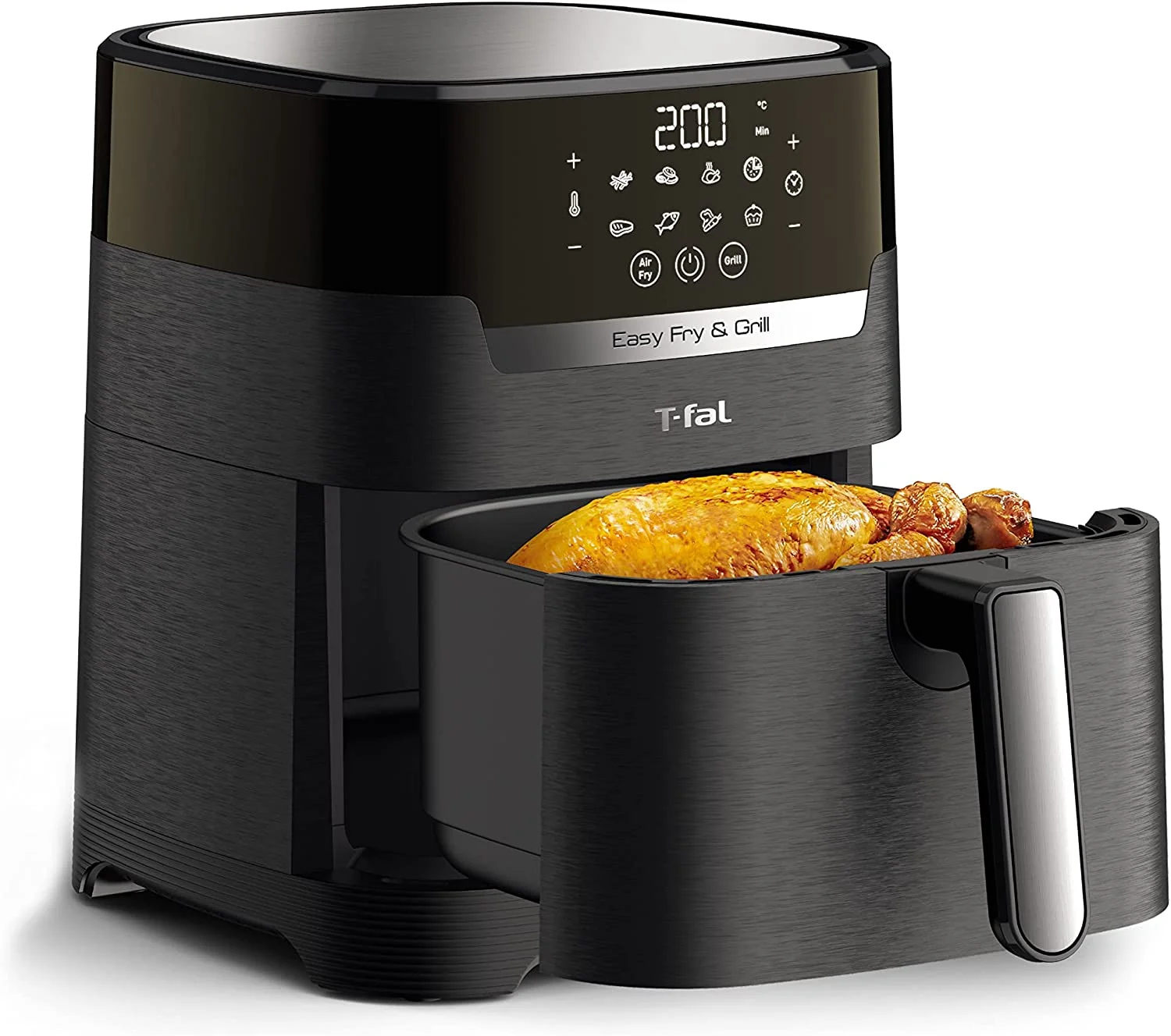 Air Fryer & Grill Combo Digital, 2-in-1, 4.4 Qrt, black