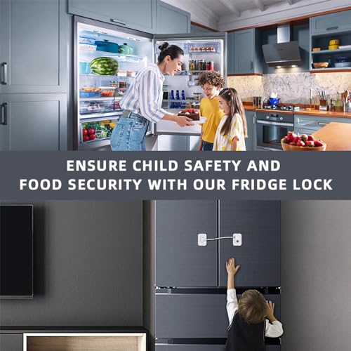 RORMGO Refrigerator Lock 2 Packs, Fridge Lock with Silicone Wire Protection