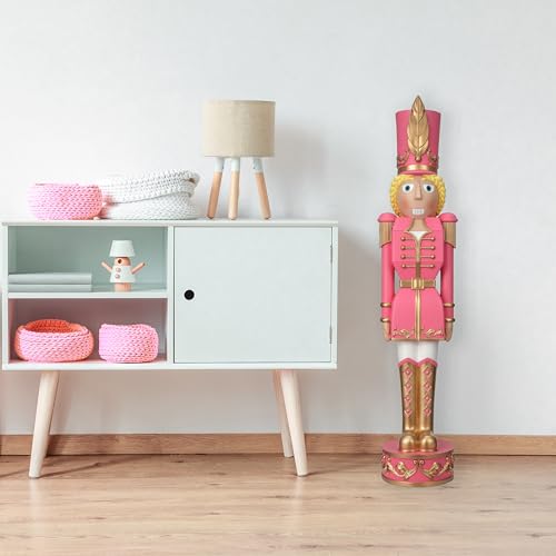 Haute Decor Classic Red and Green Christmas Nutcracker Holiday Decoration for Indoor/Outdoor Use - 37-inch Freestanding Sturdy Resin Construction - Indoor or Outdoor