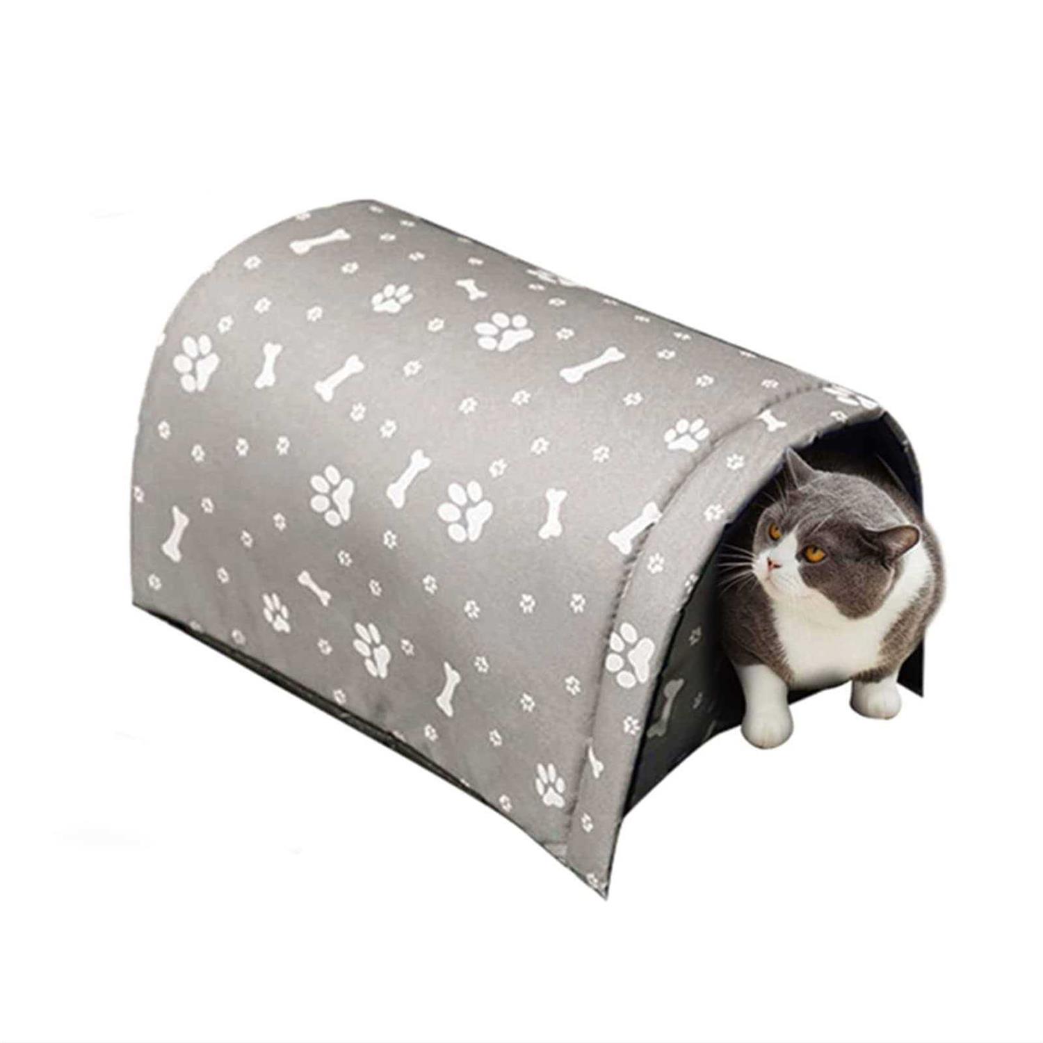 Outdoor Feral Cat House for Winter Weatherproof Waterproof Rainproof Foldable Cotton Filled Thicken Stray Feral Cats Dogs Tent Shelter Home Keep - Pet Supplies online store