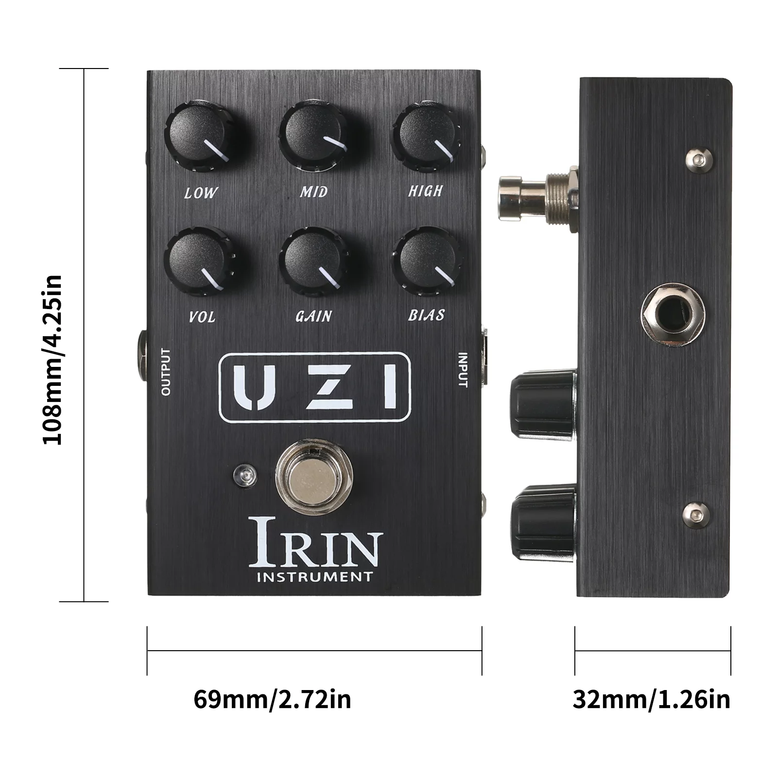 IRIN Guitar Effect Pedal Guitar Heavy Distortion Effect Simulator Cabinet Simulator Guitar Effector Pedal UZI Distortion Simulation American and British Distortion Simulation for Guitar -