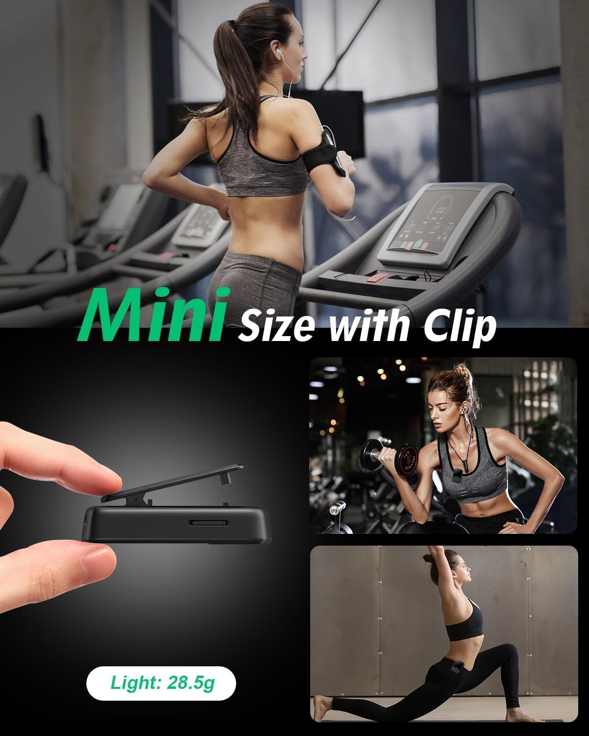 YOTON MP3 Player with Bluetooth 5.2, 32GB Mini HiFi-Music Player with Sports Clip, Portable MP3 Player for Kids with Independent Volume Botton, FM Radio, Earphones Included