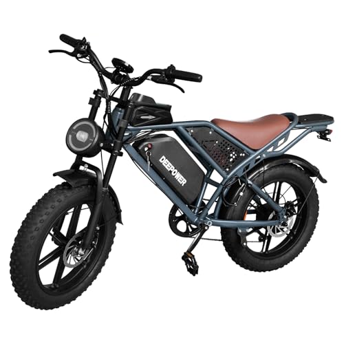 DEEPOWER Electric Bike for Adults,1500W/3500W Peak Motor 30MPH 35-180 Miles Electric Bicycle,Dual Suspension Ebikes for Adults, 20