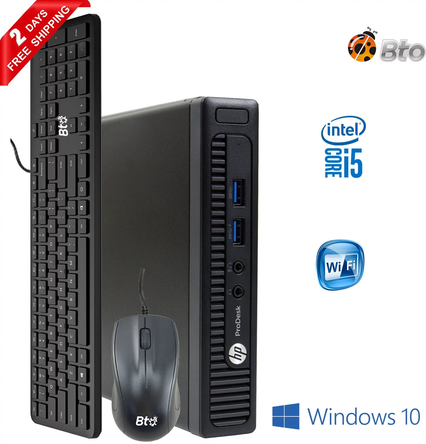 Restored HP 600 G1 Tiny Micro Computer Core i5 4th 16GB Ram, 240GB SSD, Keyboard and Mouse, Wi-Fi, Win10 Pro Desktop PC (Refurbished)
