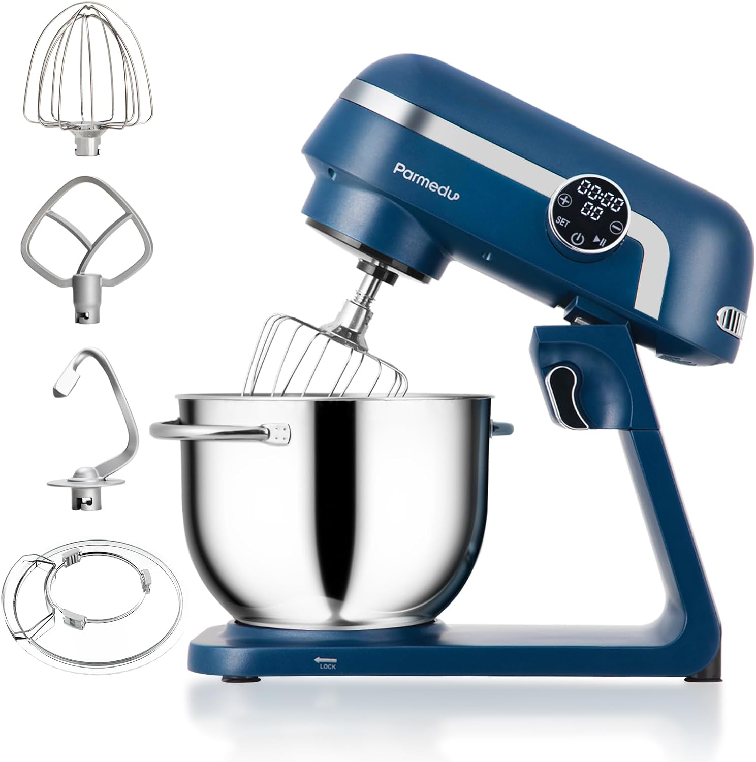 Stand Mixer: 6.5 Quart All Metal Mixer with LED Touch Display -600W 10-Speed Tilt-Head Mixer with Stainless Steel Bowl with Cover, Dough Hook, Beater, Egg Whisk