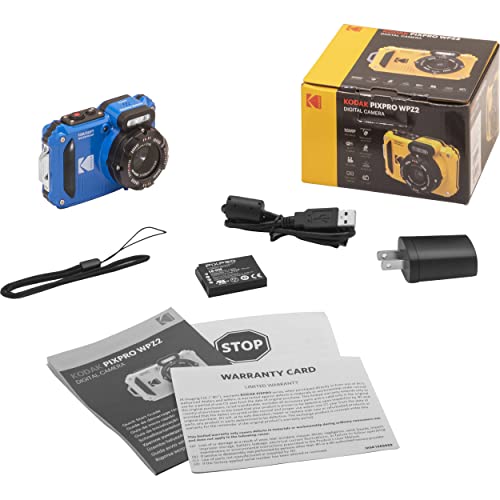Kodak PIXPRO WPZ2 Digital Camera + Black Point & Shoot Case + 32GB microSDHC Card (Blue)