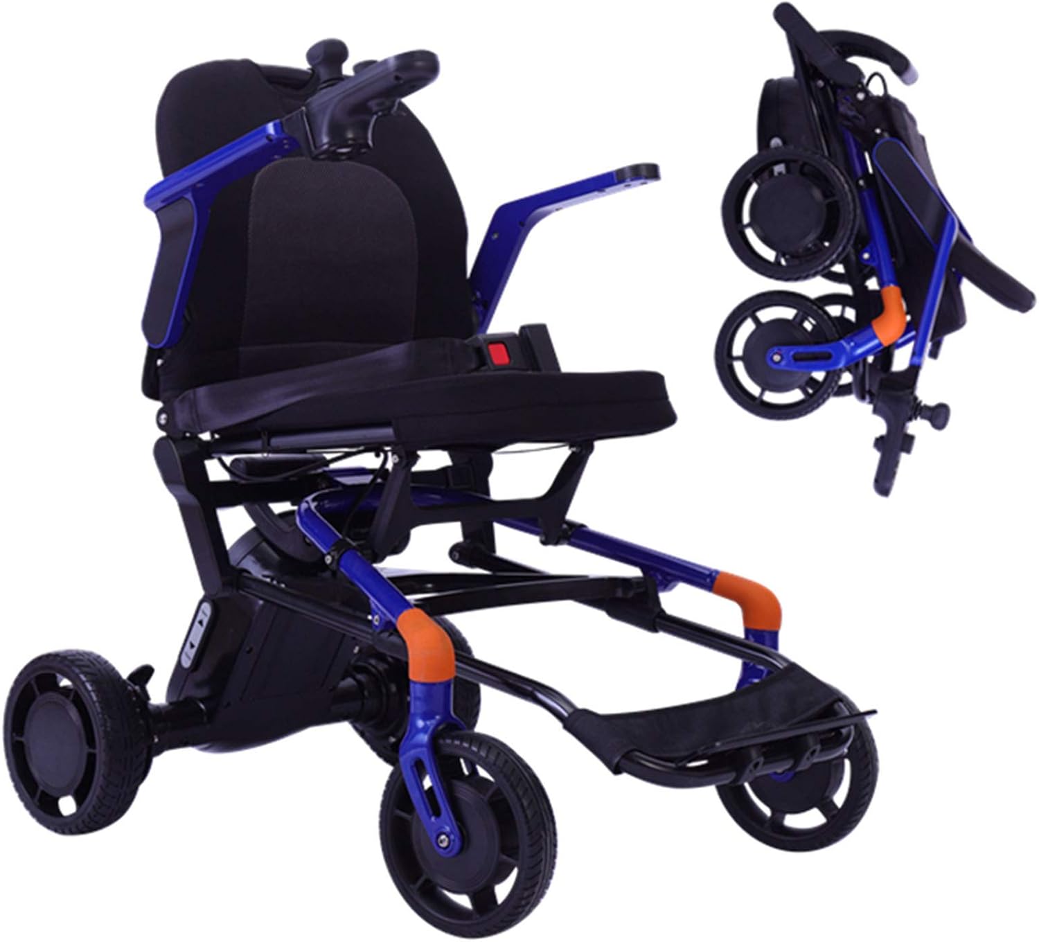 Portable and Comfortable Magnesium Alloy Lightweight Portable Foldable Electric Power Wheelchairs for Adults Travel Power Wheelchair Net Weight Only 40lbs