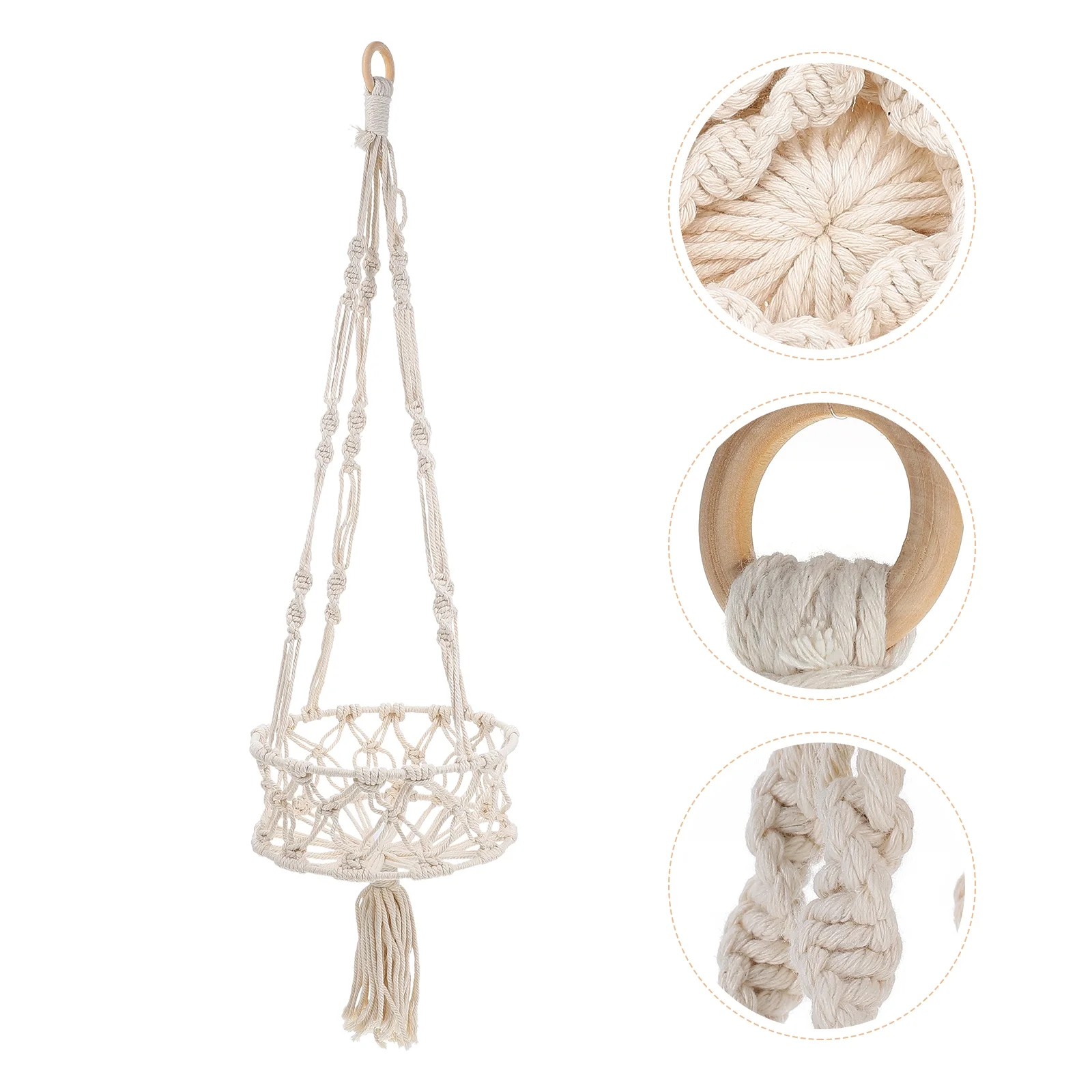 Woven Fruit Basket Hanging Flower Pot Long-lasting