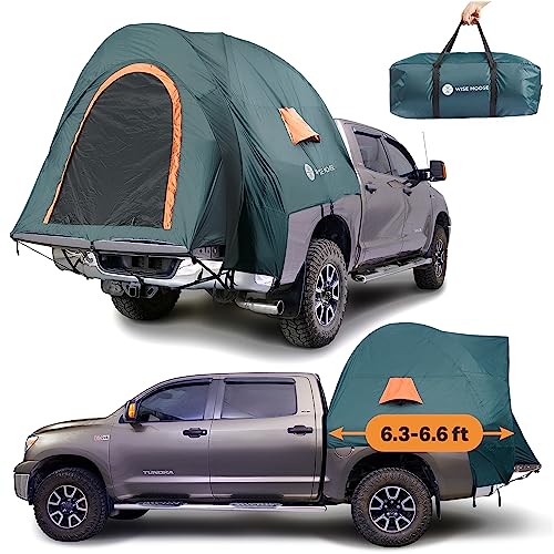 WISE MOOSE Truck Bed Tent - Fits 6.2-6.5 ft Truck Tents for Camping, Waterproof & Windproof Pickup Truck Tent 6.5 Foot Bed, Sturdy Truck Bed Camper Shell with Carry Bag