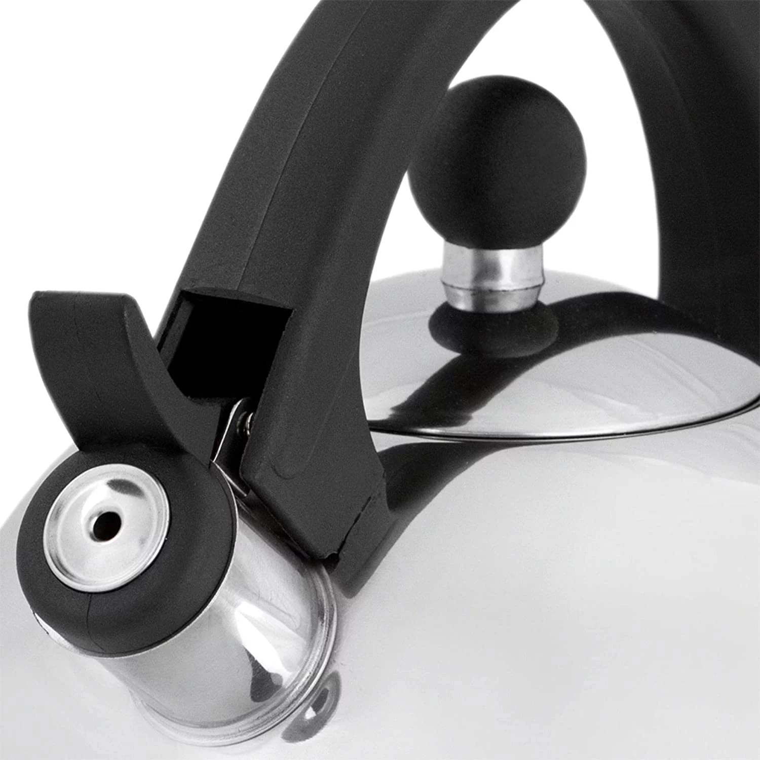 Tea Kettle Whistling Lid Opening Stovetop Water Boiling Pot Stainless Steel, Matte 85 Oz 2.5 L Silver