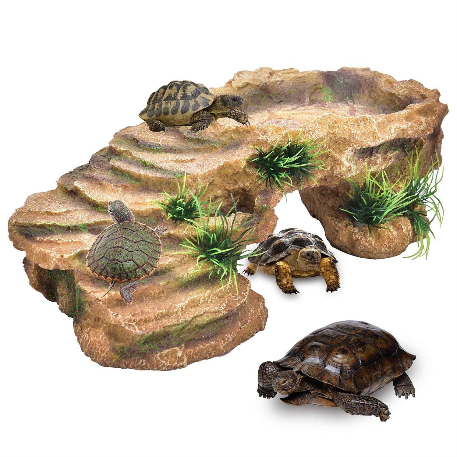 Turtle Basking Platform Resin Dock Resting Rectangular Aquarium Turtle Tank Decorations - Pet Supplies online store