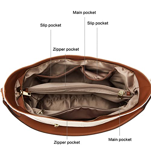 BOSTANTEN Women Leather Handbag Designer Large Hobo Purses Shoulder Bag Brown