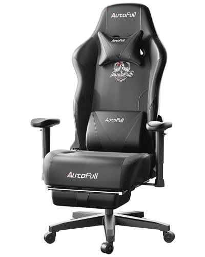 AutoFull C3 Gaming Chair Computer Chair with Ergonomic Wingless Cushion PU Leather Racing Style PC Chair with Footrest and Lumbar Support Pillow（Whirlwind）