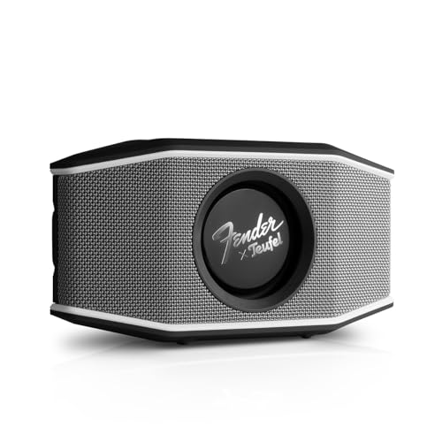 Fender x Teufel ROCKSTER GO 2 Portable Bluetooth Speaker – Powerful Sound, Rugged, Waterproof, 28 Hour Battery, Carrying Strap for Outdoors and Travel